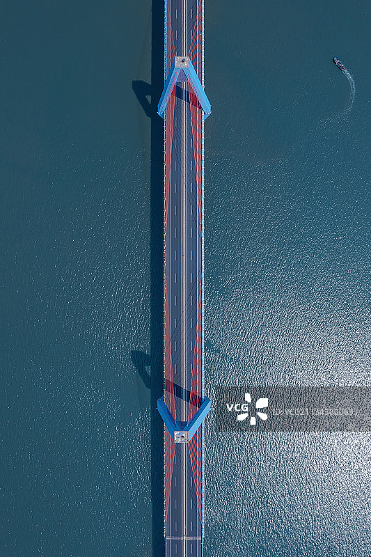 俯拍丁字湾跨海大桥图片素材