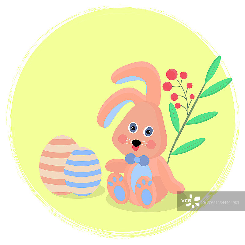 复活节兔子贺卡图片素材