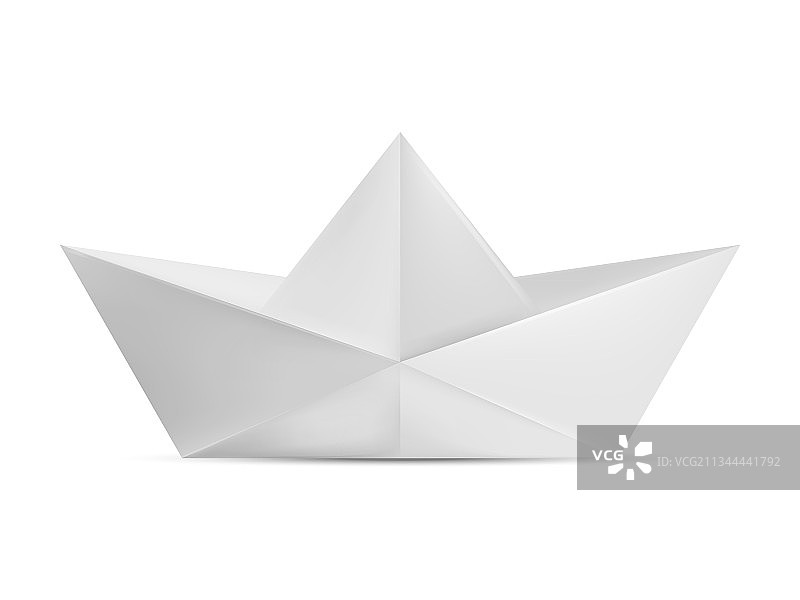 在白色背景上孤立的折纸船图片素材