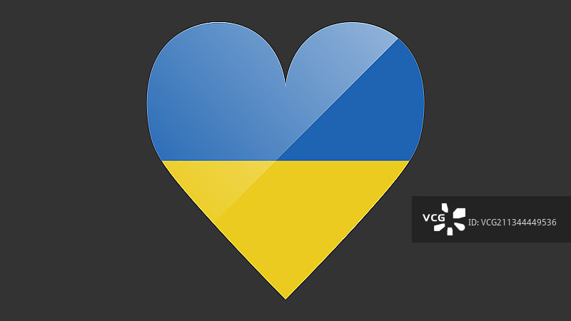 乌克兰国旗的心图片素材
