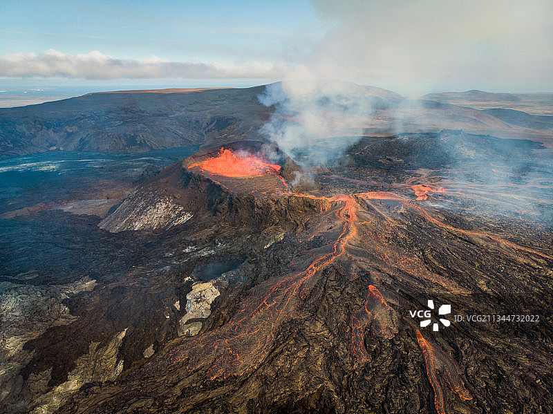 冰岛空中的火山景观图片素材
