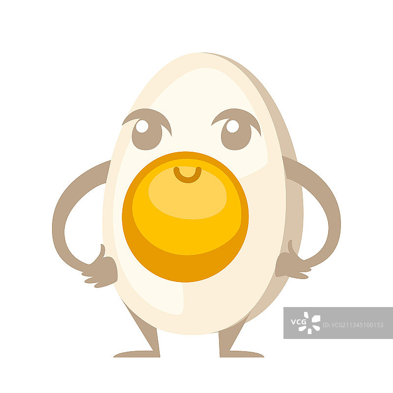 煮蛋吉祥物蛋与蛋黄卡通人物图片素材