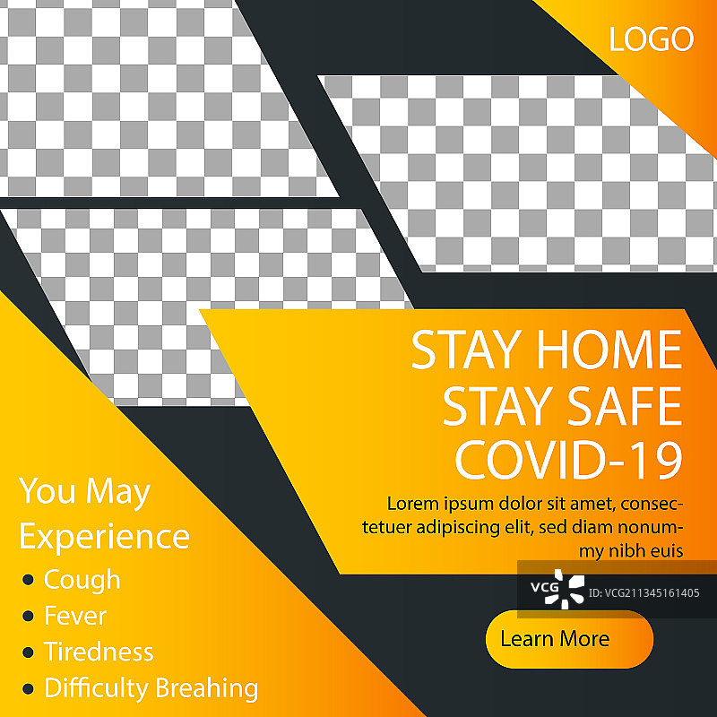 COVID-19社交媒体模板设计图片素材