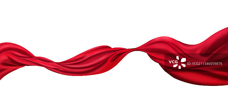 中国风节日红色飘带红绸插画图片素材