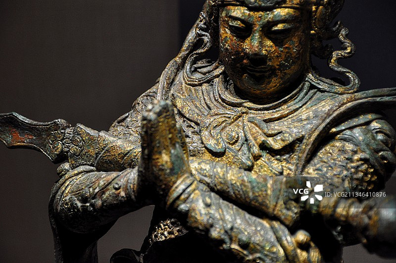 宁夏博物馆 铜鎏金佛像图片素材