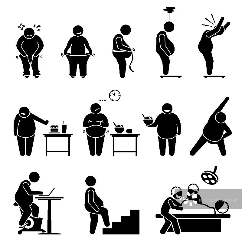 胖子减肥锻炼饮食健康图片素材