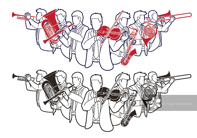 团体音乐家管弦乐器图片素材