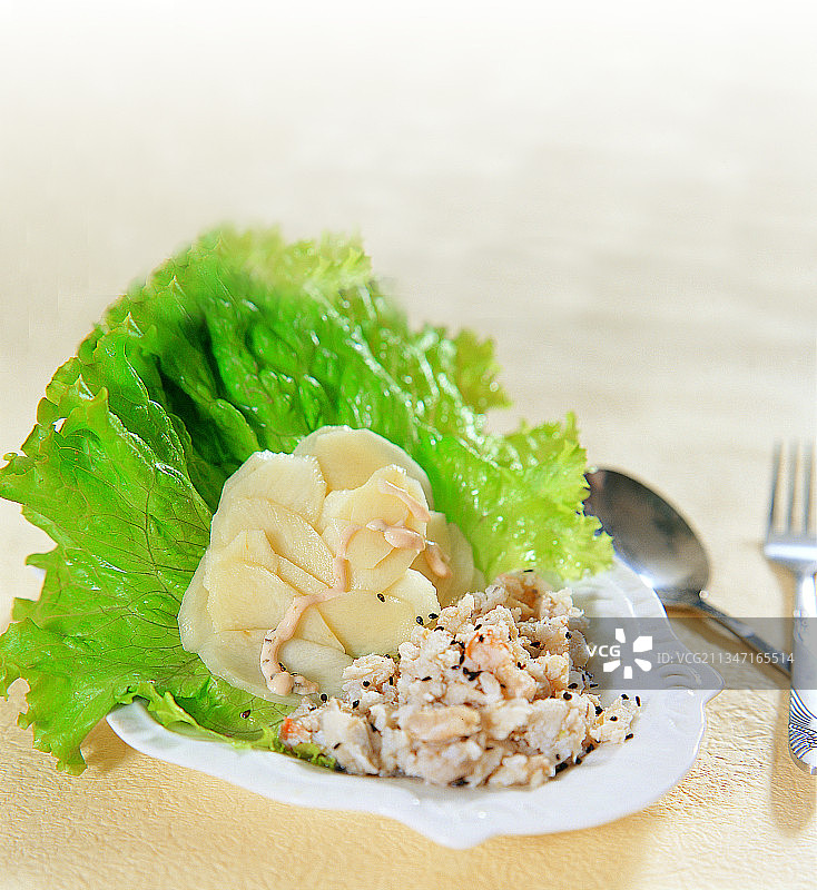 蟹肉蔬菜沙拉，自制沙拉，沙拉，美食图片素材