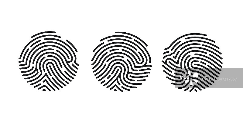 圆圈独特的指纹图标设计的应用程序图片素材