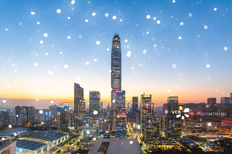 深圳城市发展和科技大数据概念图片素材