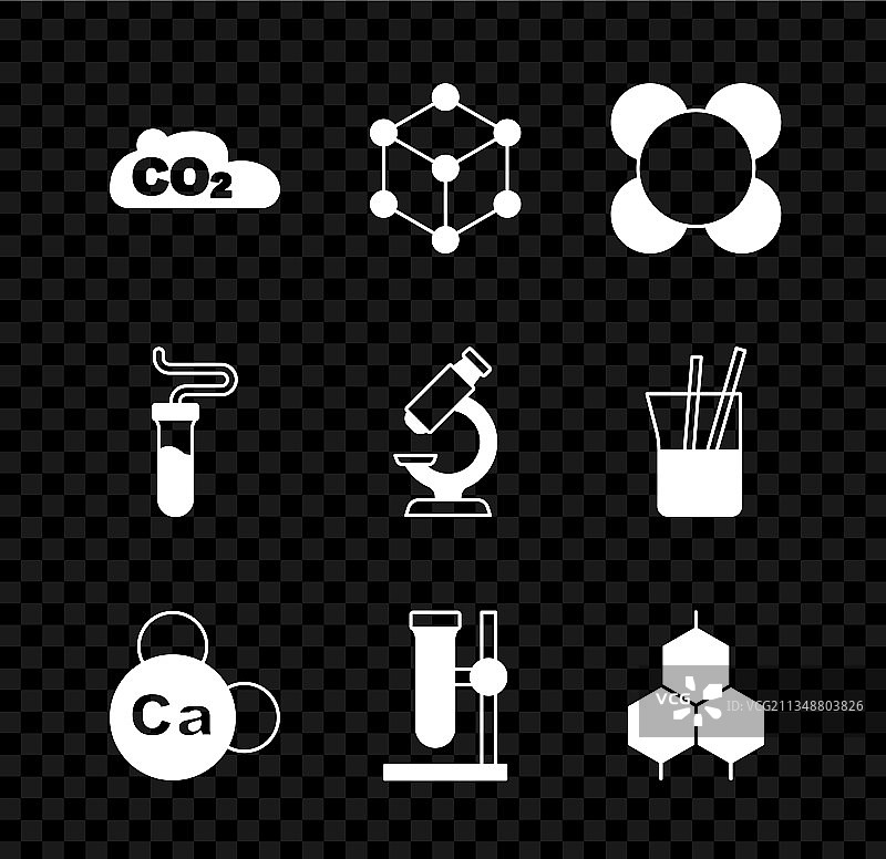 在云分子矿物ca中设置二氧化碳排放图片素材