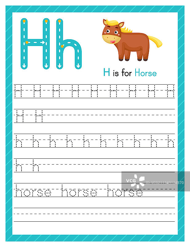 描出字母h的大写和小写字母图片素材