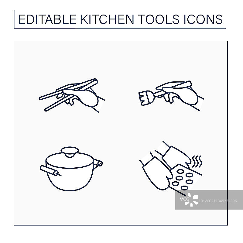 厨房工具线图标设置图片素材