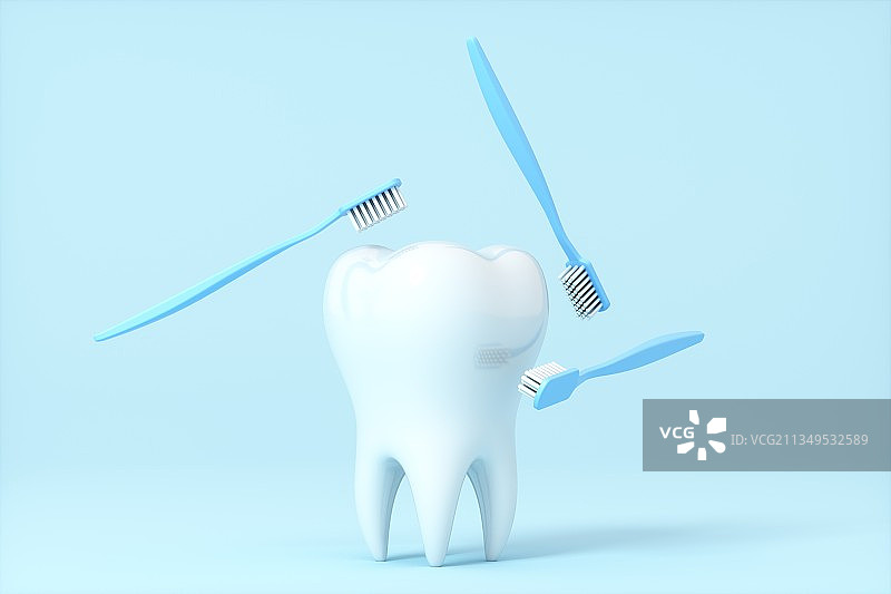 3D渲染的牙齿模型图片素材