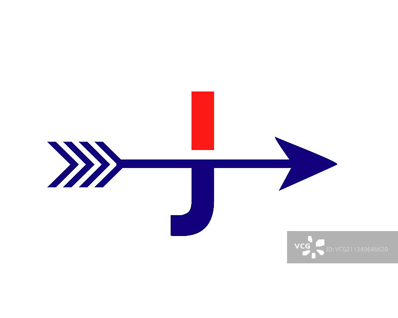 金融标志与j字母向上箭头的概念图片素材