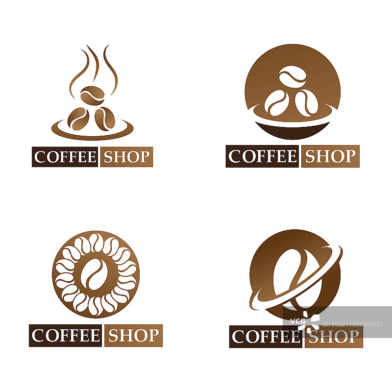 咖啡豆标志和店铺形象的象征图片素材