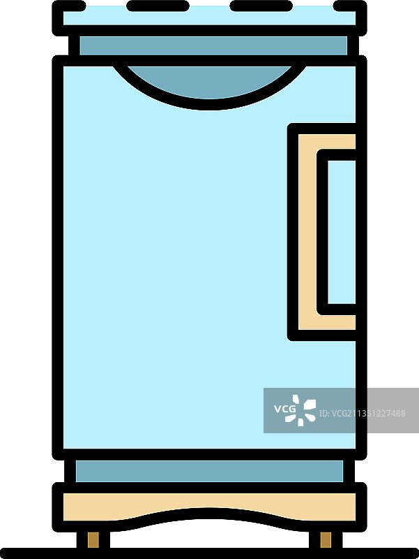冰箱冰箱图标颜色轮廓图片素材
