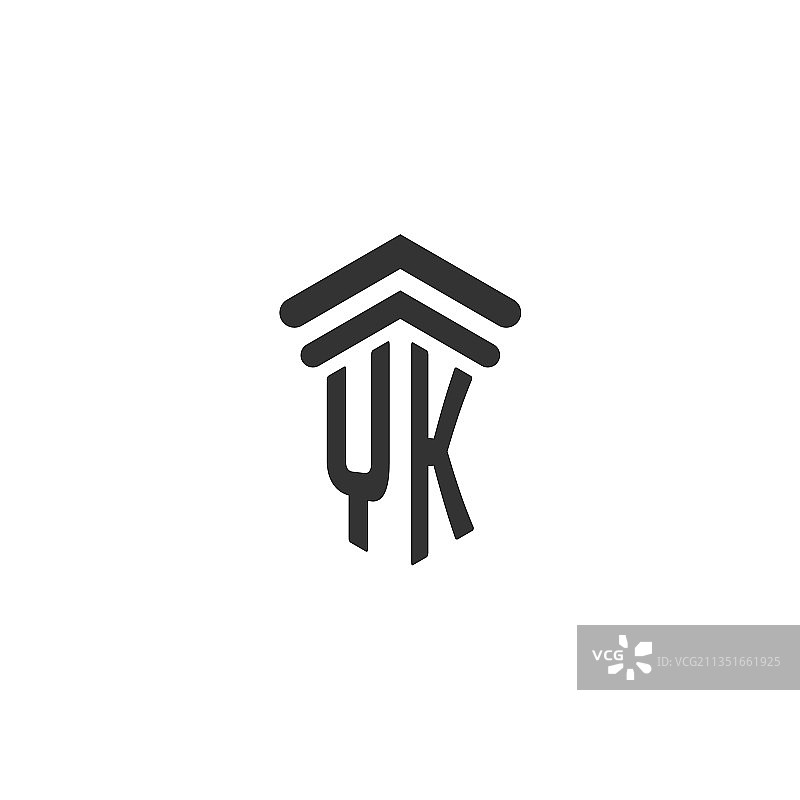 Yk首字母为律师事务所logo设计图片素材