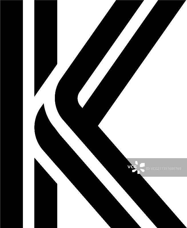 圆角双线字母标识字k图片素材