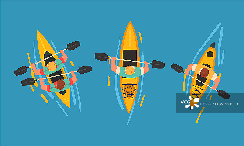 用桨或桨在充气筏上漂流的人图片素材