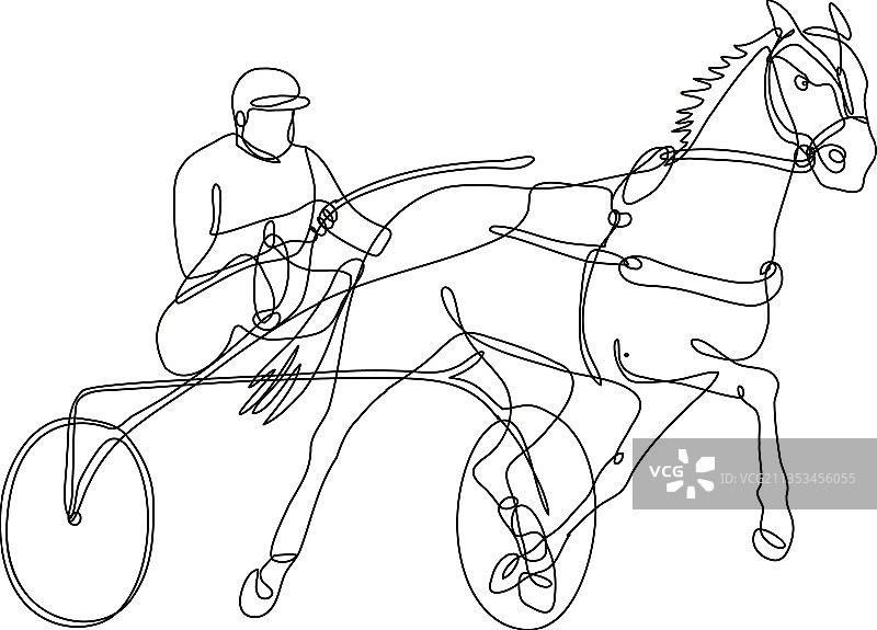 骑师和马具赛车侧视图里面图片素材