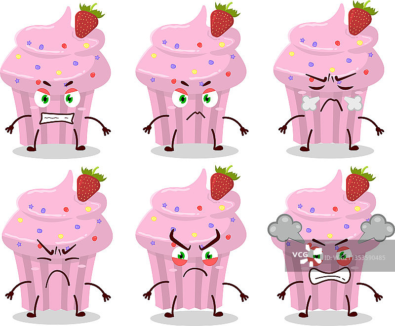 草莓松饼卡通人物有各种各样图片素材