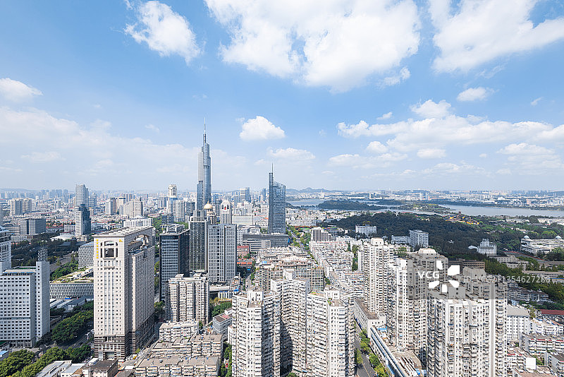 航拍南京现代城市风光图片素材