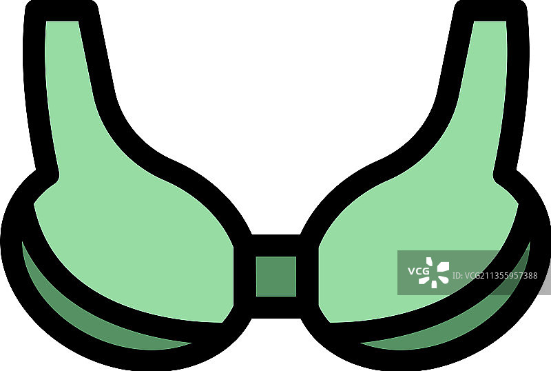 女性胸罩图标颜色轮廓图片素材