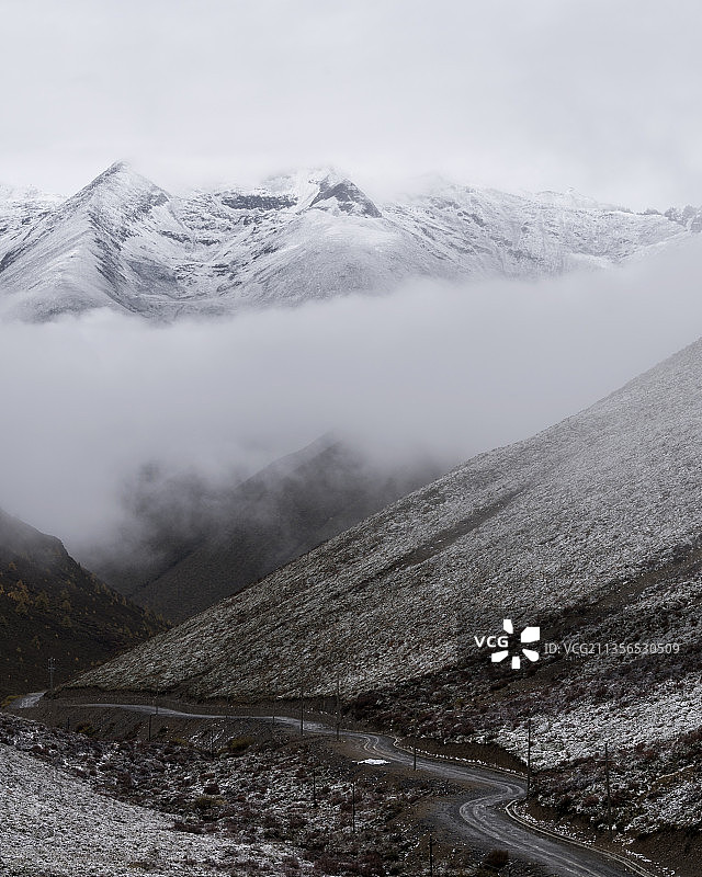 冬季四川甘孜藏族自治州贡嘎山雪景图片素材