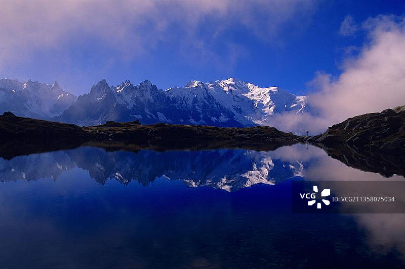 Lac cheserys, Mont Blanc Massif, Chamonix, Haute Savoie，法国欧洲图片素材