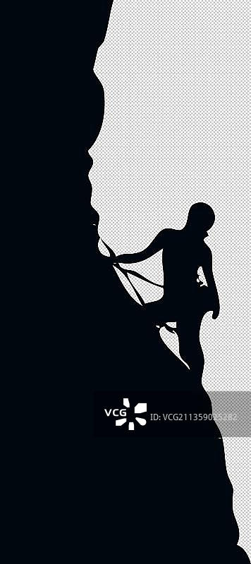 人物攀岩冒险运动剪影图片素材