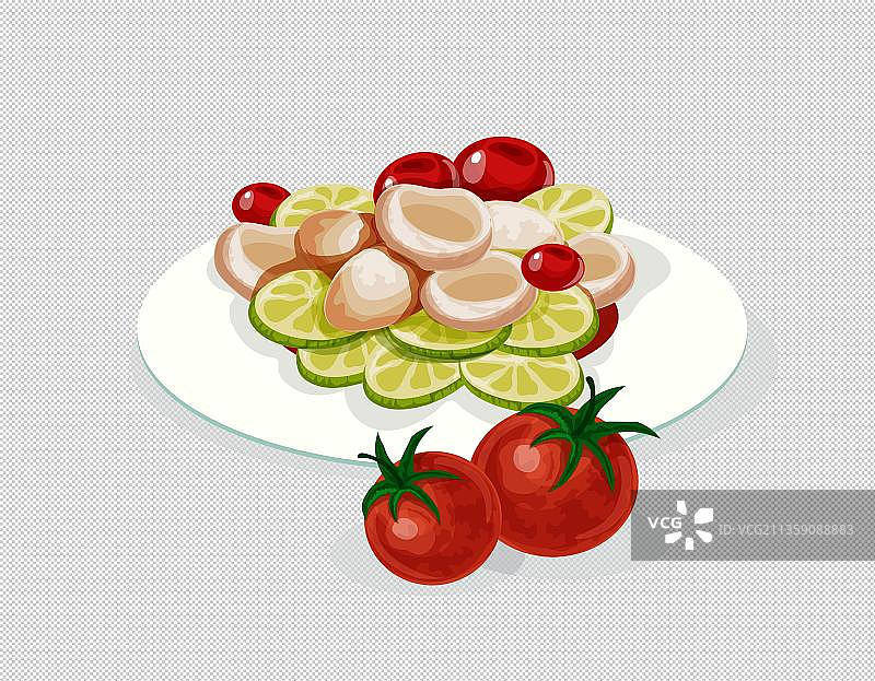 西红柿炒蘑菇图片素材