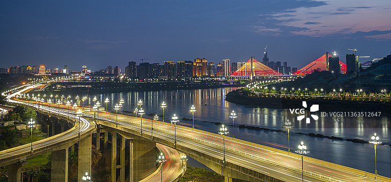 长江边的立交桥——宜宾大溪口立交系统图片素材