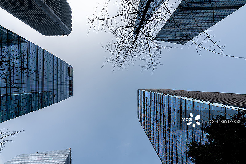 四川成都天府CBD核心区的现代摩天大楼图片素材