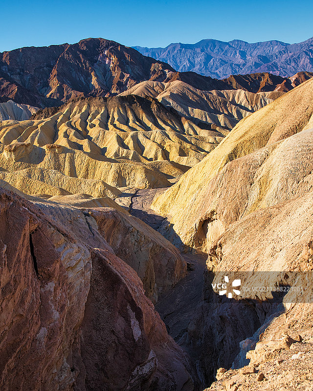 死亡谷，在晴空下的风景，死亡谷国家公园，美国，美国图片素材