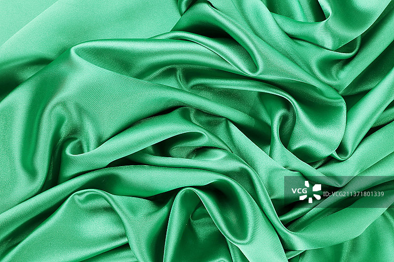 摩尔多瓦亮绿色丝绸软褶图片素材