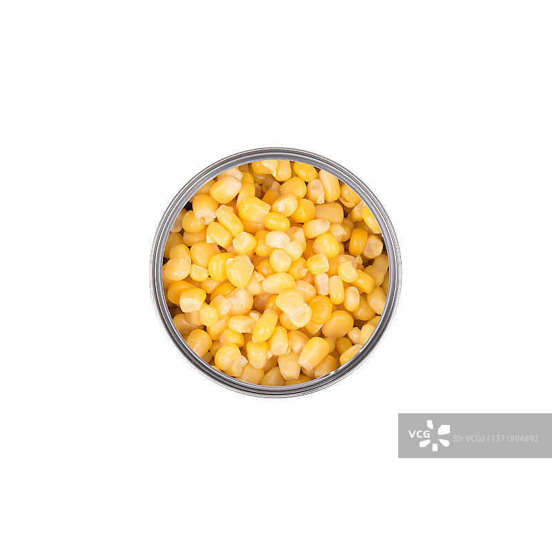 罐装新鲜玉米，白色背景下碗里扁豆的特写，摩尔多瓦图片素材