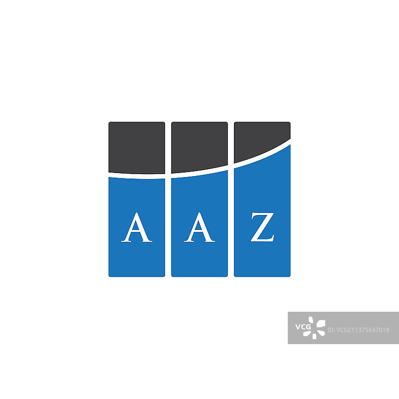 Aaz字母标志设计在黑色背景Aaz图片素材