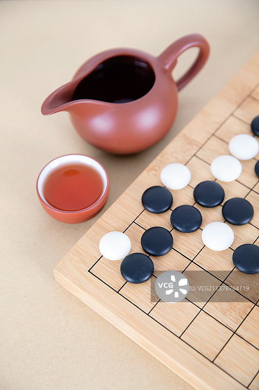 中国围棋和茶具茶饮图片素材