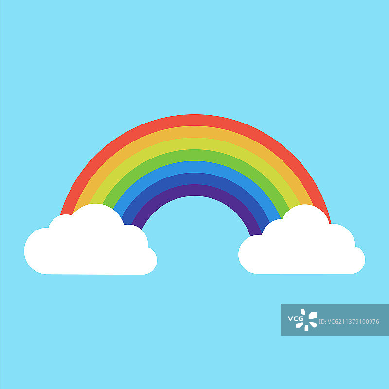 彩虹与云图标隔离的背景图片素材