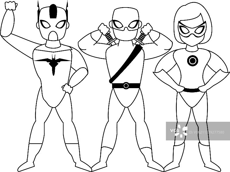 超级英雄漫画和黑色的复古卡通图片素材
