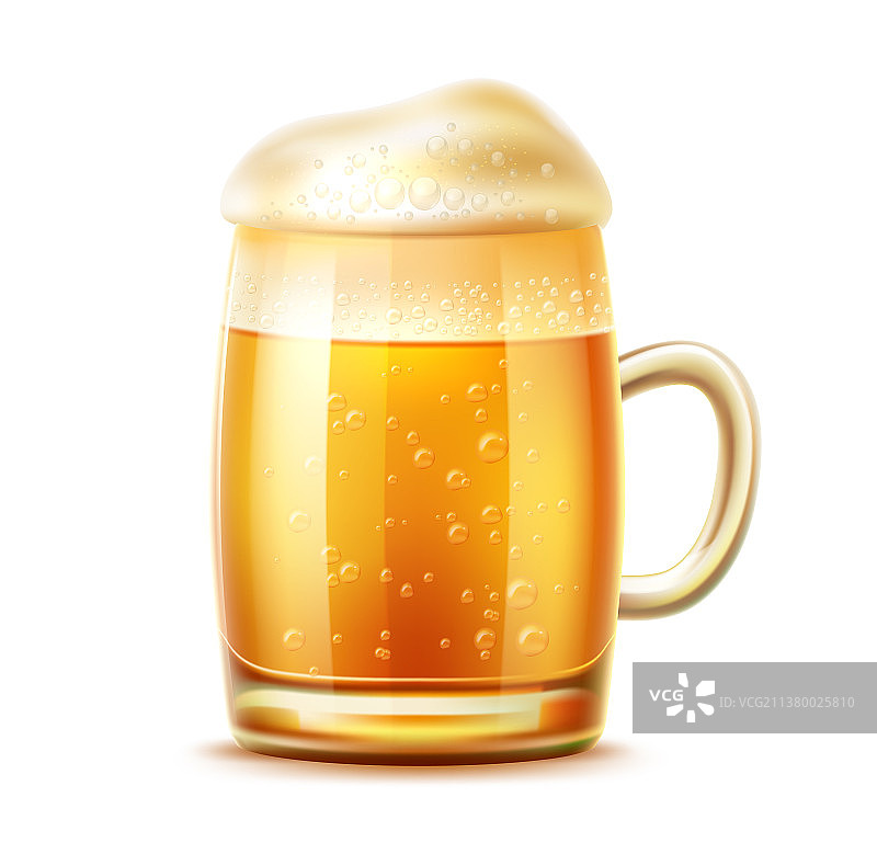 现实的啤酒玻璃马克杯啤酒图片素材