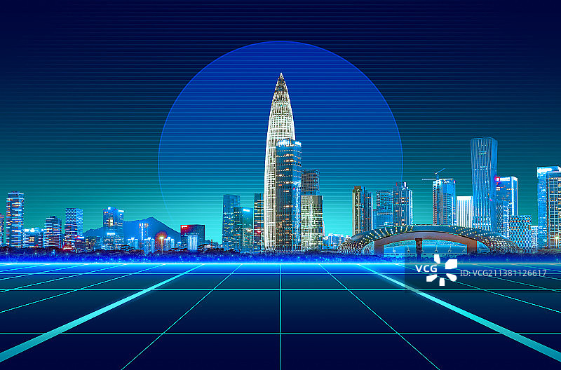 深圳科技光线城市建筑背景图片素材