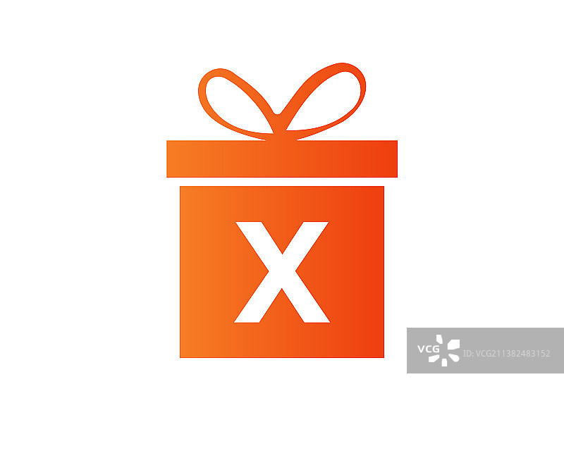 字母x礼盒形状标志彩色礼品标志图片素材