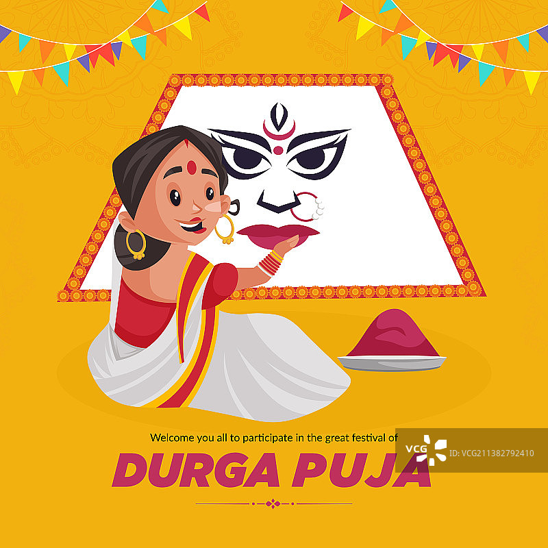 Durga puja横幅设计图片素材
