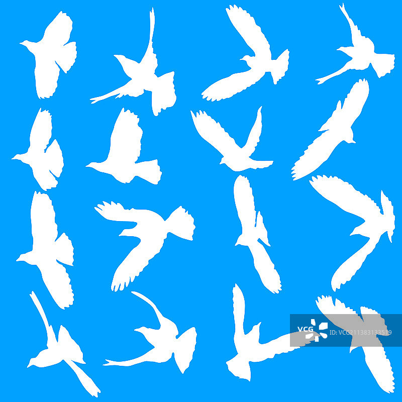 爱或和平的概念设定鸽子的轮廓图片素材
