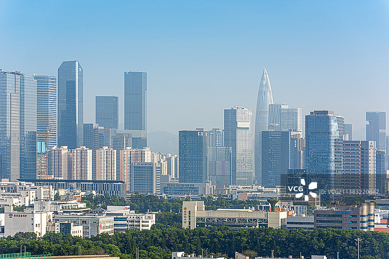 深圳南山后海高新科技园区城市天际线图片素材