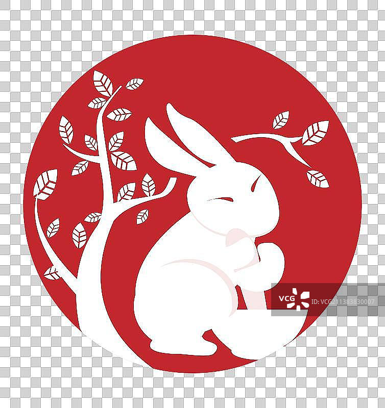 中国风桂花树下的捣药兔的设计图片图片素材