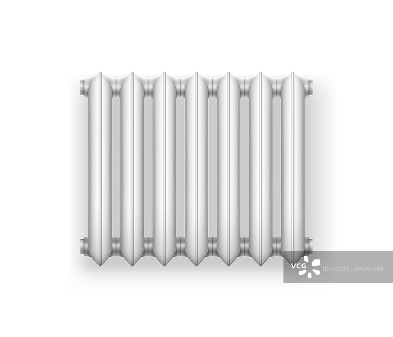 中央供暖系统的铁散热器白色图片素材