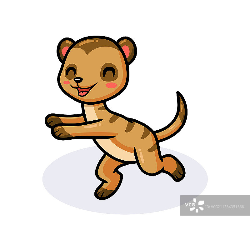 可爱的猫鼬卡通造型图片素材